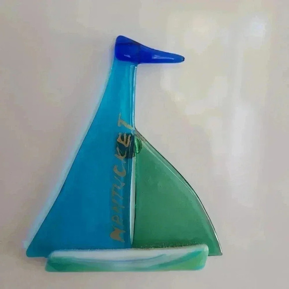 Nantucket boat handmade glass fridge magnet - Picture 4 of 4